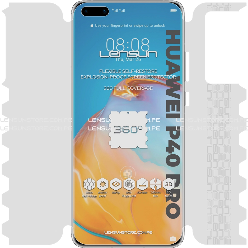 Lensun 360 Auto-regenerable Nano Protector Para Pantalla Completa Para P40 Pro