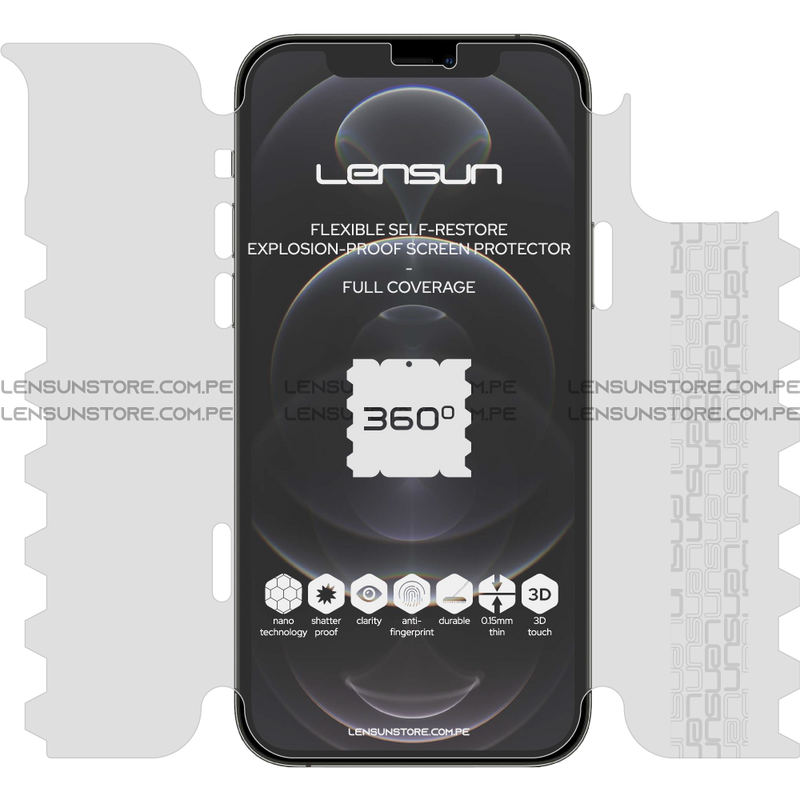 Lensun 360 Selfrestore Shield Protector de Pantalla Completa iPhone 12 Pro