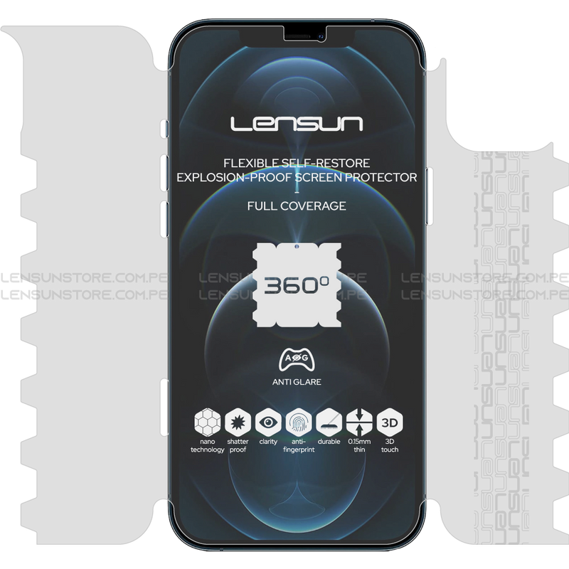 Lensun 360 Selfrestore Shield Protector Para Pantalla Completa IPhone 12 Pro Max