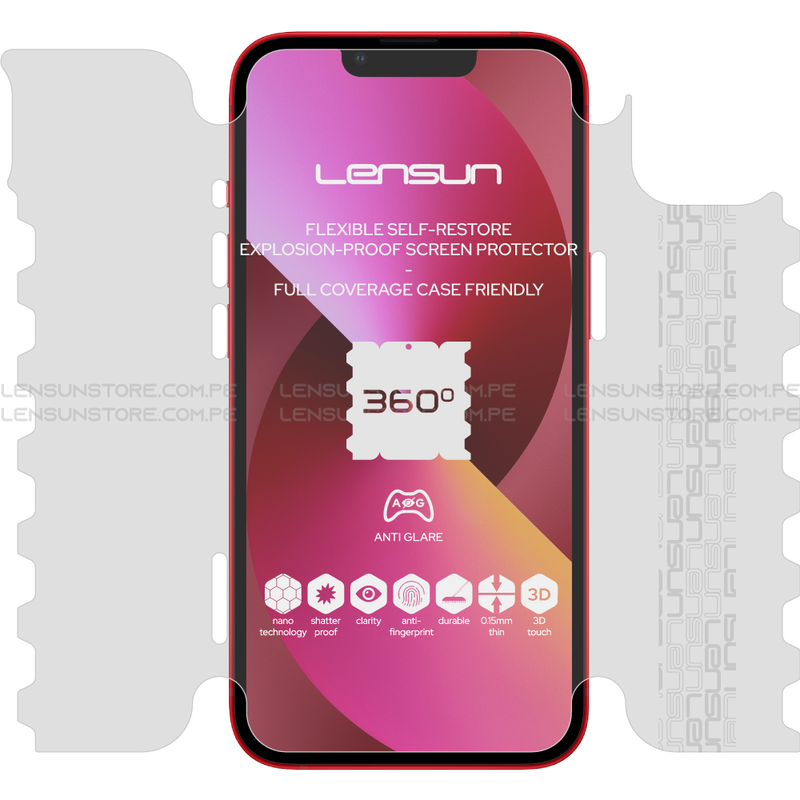 Lensun 360 Selfrestore Shield Protector Para Pantalla Completa IPhone 13 Mini