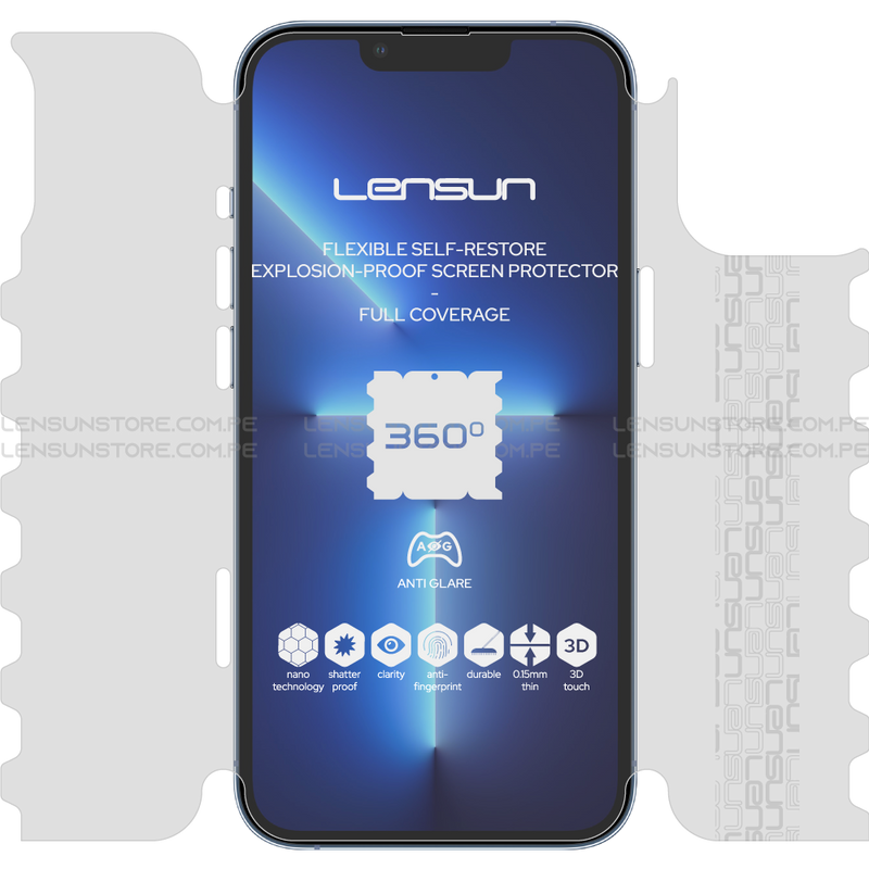 Lensun 360 Selfrestore Shield Protector Para Pantalla Completa  IPhone 13 Pro