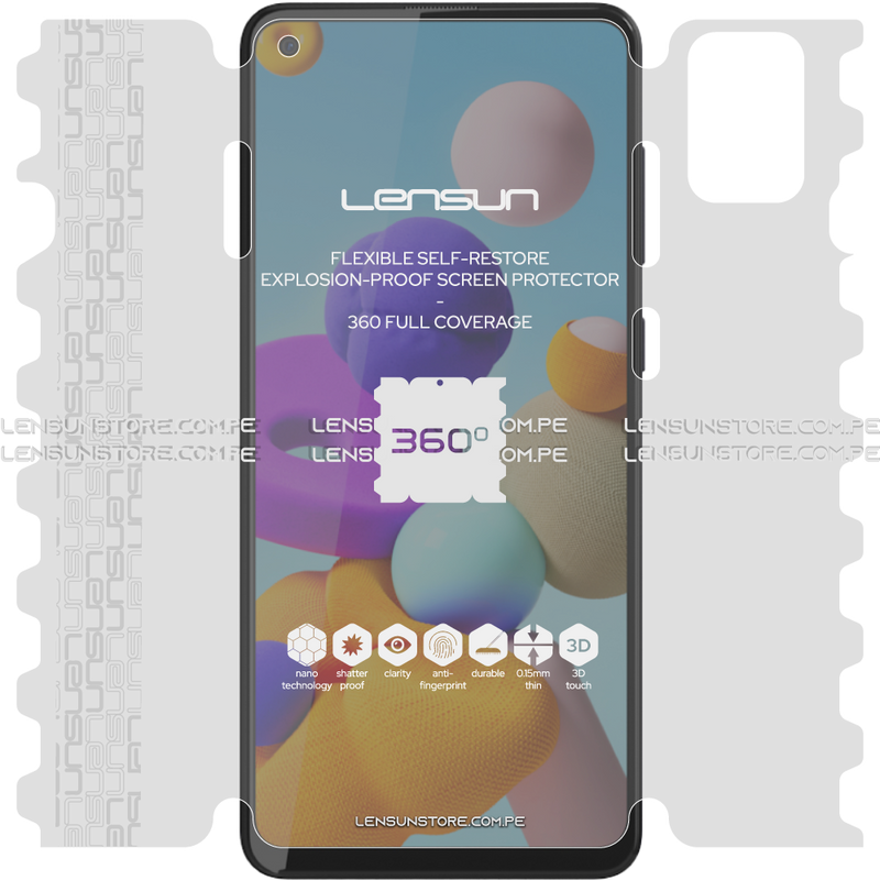 Lensun 360 Selfrestore Shield Protector Para Pantalla Completa Samsung Galaxy A21S